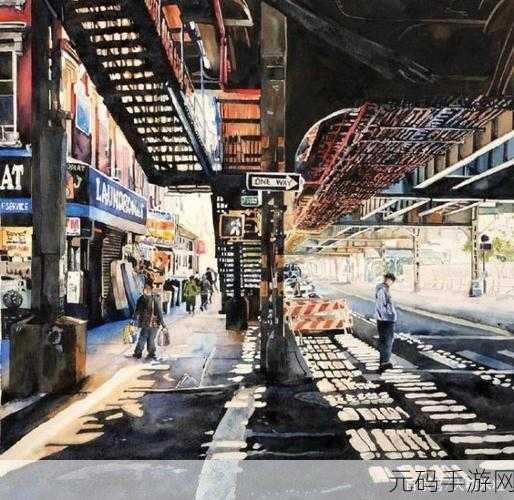 人口工彩画图片:1. 《繁华都市中的色彩生活:人们的日常瞬间