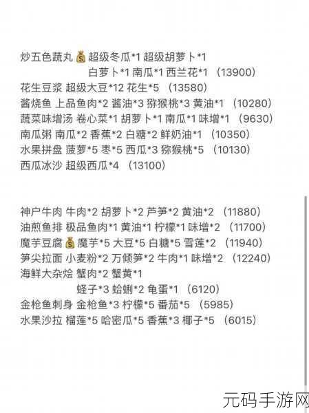小森生活四级厨房的美味秘籍，料理与食谱配方大揭秘