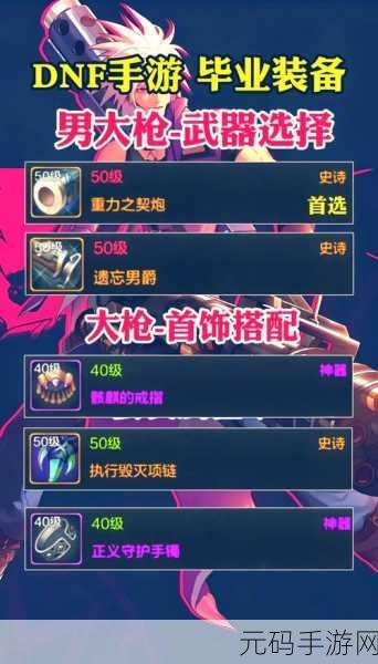 DNF手游枪炮师50级装备指南,打造顶级战斗配置