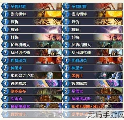 炉石传说,OTK 骑卡组代码与玩法全攻略,制霸战场秘籍