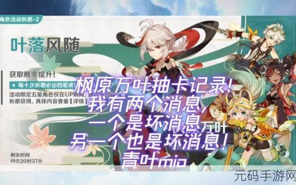 枫原万叶抽取指南与角色培养建议,原神手游资讯