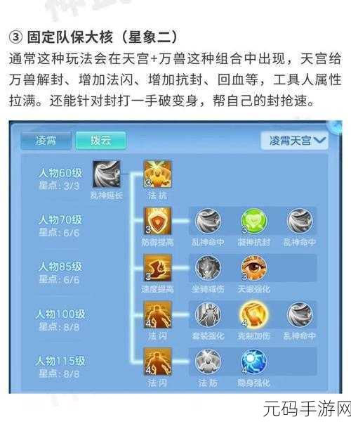神武4手游天策门派星象全攻略