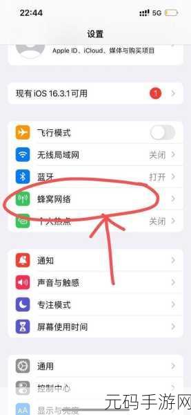 苹果5手机如何在通知栏设置蜂窝数据快捷键