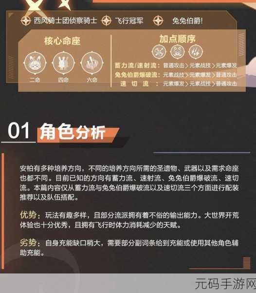 原神安柏圣遗物及武器搭配全攻略