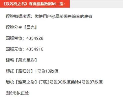 探寻<以闪亮之名>绵梦捏脸数据 ID 的秘密