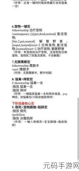 魔兽世界wlk生存猎人输出循环宏:魔兽世界WLK生存猎人输出循环宏详解与优化技巧