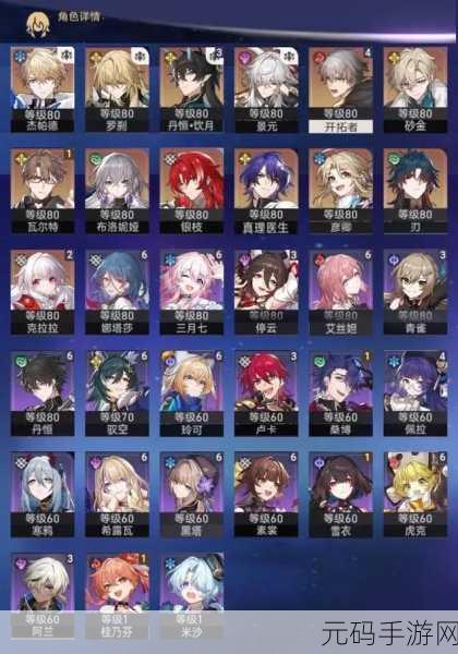 崩坏星穹铁道,全角色 1 至 60 级升级突破材料大揭秘