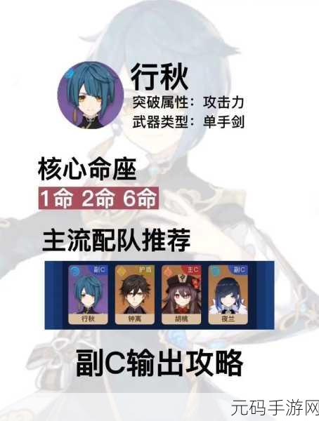 原神行秋毕业面板属性大揭秘