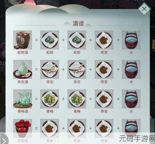 江湖悠悠,碧芳酒配方大揭秘及酿酒全攻略