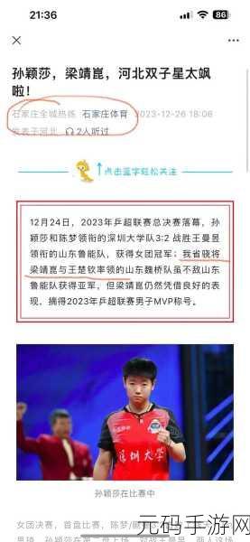 孙颖莎王楚钦已分手原因,震惊!国乒CP分手内幕大揭秘!