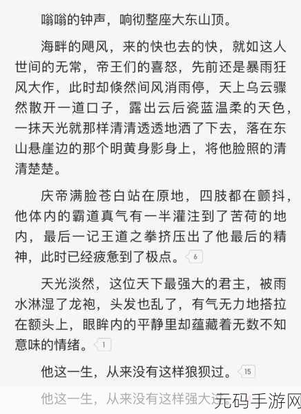 庆余年攻略,揭秘澹泊秘闻之震撼大东山之战