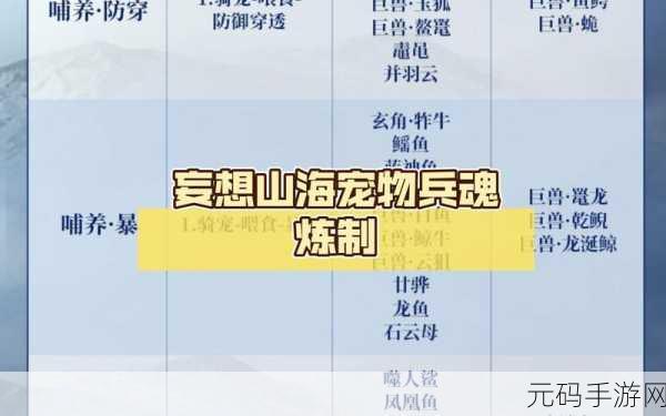 妄想山海最新宠物排行,《妄想山海》宠物最强阵容推荐