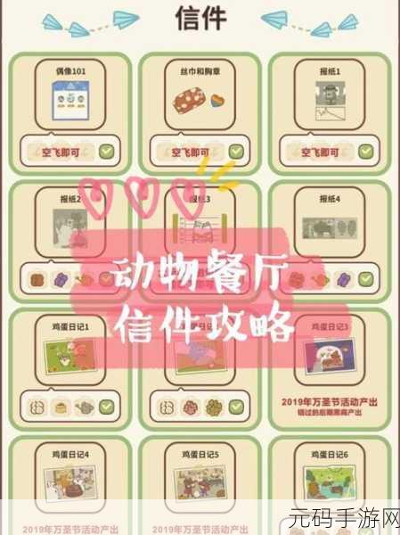 动物餐厅海德薇信件解锁配方大全详解