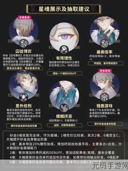崩坏星穹铁道砂金技能全解析,存护与输出的完美融合