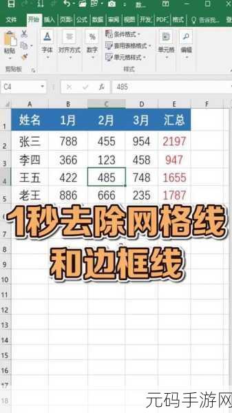 Excel 中轻松去除特定线条的秘籍