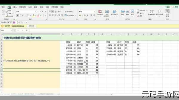 Excel 模糊筛选功能大揭秘,让数据处理更高效!