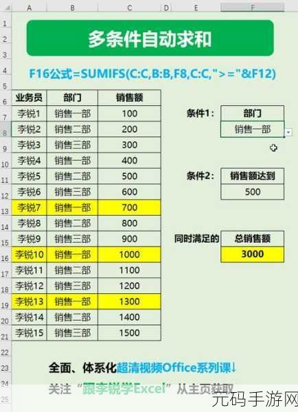 Excel 文档指定条件求和秘籍大公开