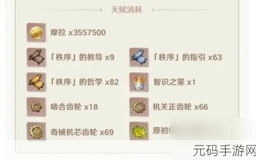 原神手游圣显之钥突破材料全解析
