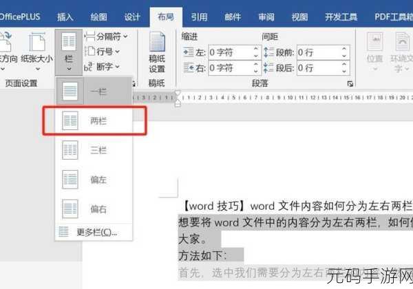 轻松掌握!WPS 文字分栏技巧大揭秘