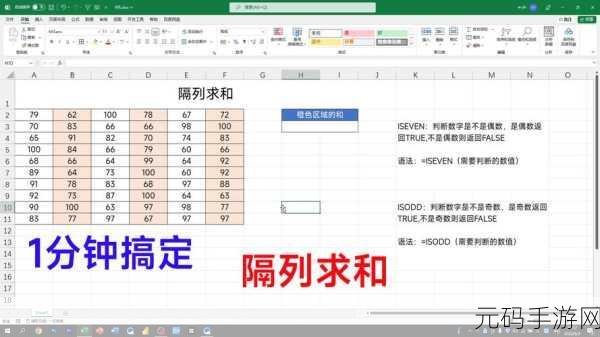 轻松搞定 Excel 隔列合计秘籍