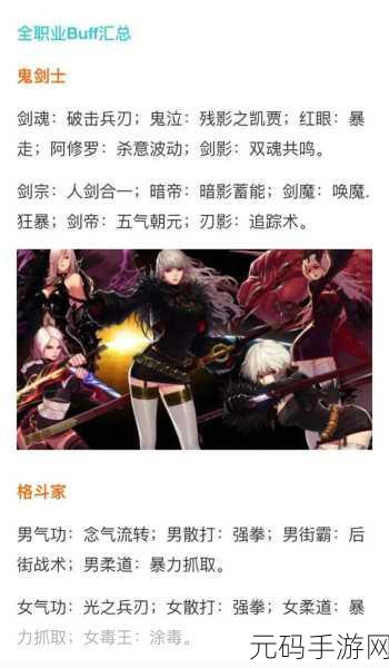 DNF手游2023全职业Buff技能大揭秘