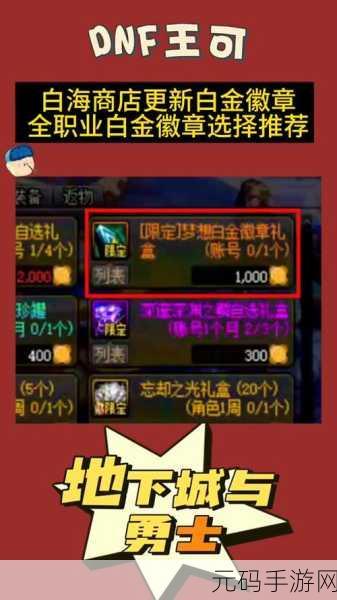 地下城与勇士五一徽章全览,珍稀道具与属性提升详解