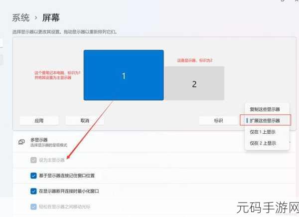 Win10 系统双显示器配置与主显示器设置全攻略