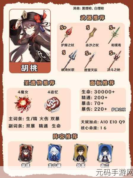 原神胡桃角色攻略大全,全面培养指南