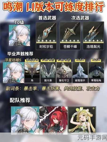 鸣潮新手攻略,2号位与3号位角色选择指南