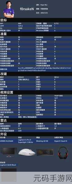 无畏契约手游键鼠设置深度解析,f0rsakeN大神同款配置揭秘