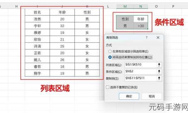 掌握 Excel 2010 高级筛选,轻松复制数据至新位置秘籍