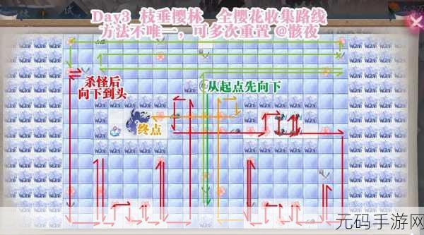 阴阳师雪落樱祭第三天,枝垂樱林路线全攻略
