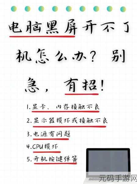轻松解决电脑显示器开机黑屏难题