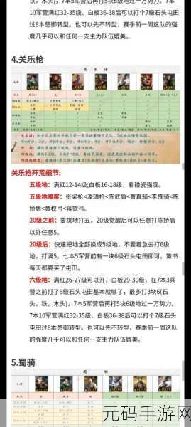 三国志战略版S6赛季开荒全攻略,助你驰骋三国战场