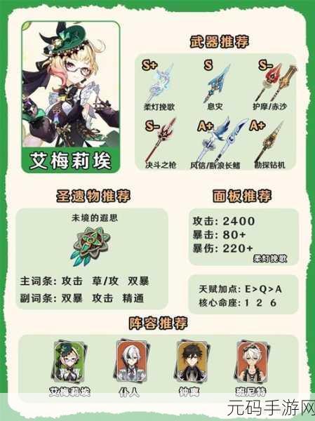 原神艾梅莉埃武器搭配深度解析,打造最强辅助角色