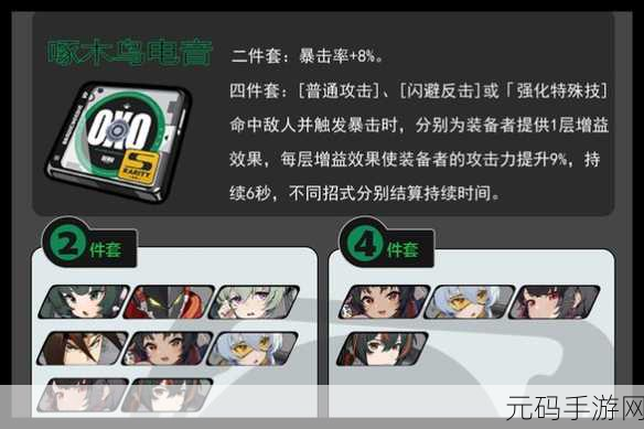绝区零啄木鸟2件套搭配推荐,打造高效战斗装备新选择