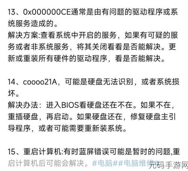 探秘电脑蓝屏 WORKER,化解危机的秘籍指南