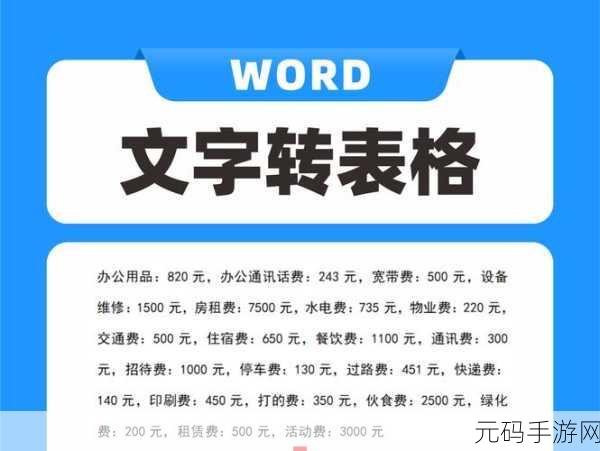轻松搞定!Word 文档文字转表格秘籍