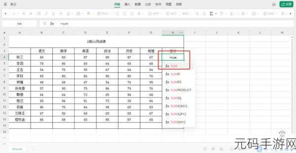 轻松掌握 Excel 横向自动求和秘籍