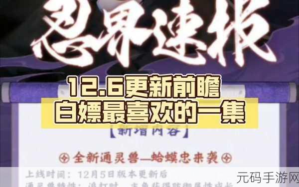 火影忍者手游新通灵鵺震撼登场,全新玩法引领奇妙探险之旅