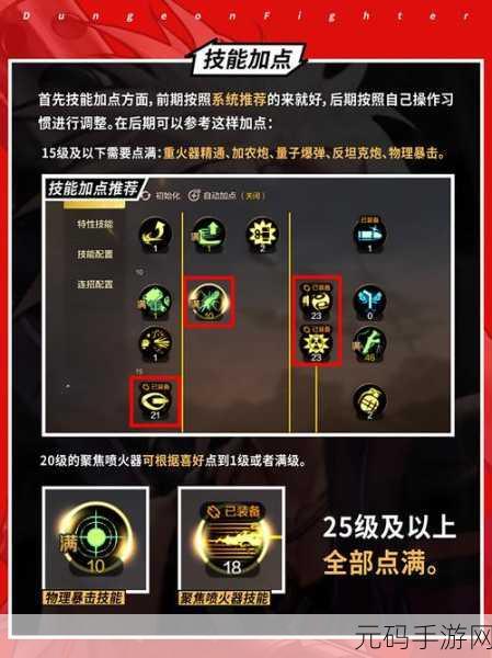 地下城与勇士起源,枪炮师技能加点全攻略