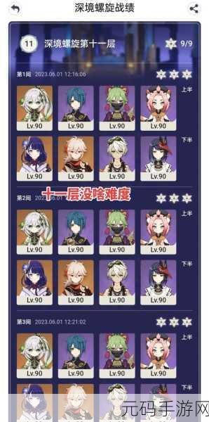 原神11版本深渊阵容梯度榜深度解析,探索最强阵容组合