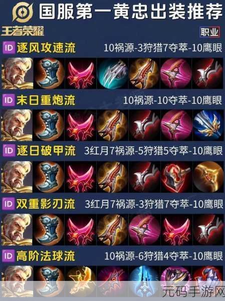 王者荣耀黄忠技能深度解析，炮火轰鸣下的射手之王