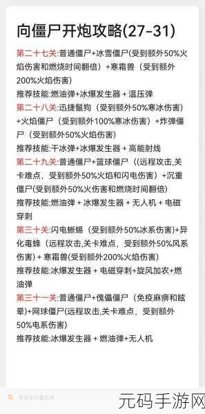 向僵尸开炮手游技能升级攻略,优先解锁战斗力倍增的秘诀