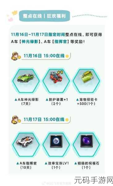 QQ飞车手游周末在线领1100点券,领取方法全攻略