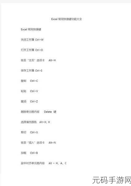 Excel 选项卡工具快捷键秘籍大公开