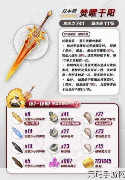 原神贯月矢武器突破材料全面解析