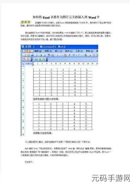 Excel 表格完美迁移 Word 格式不变的秘诀