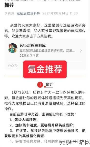 剑与远征2025年氪金技巧全揭秘