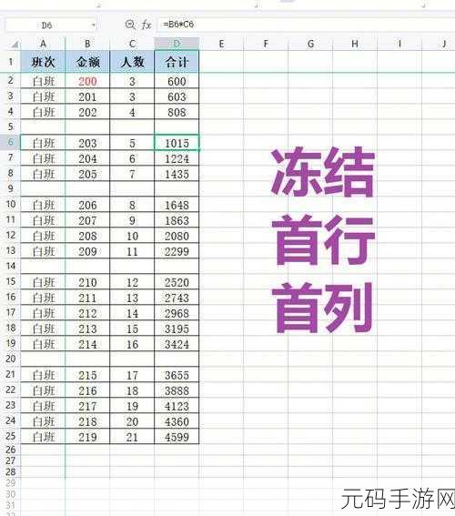 WPS 表格冻结首行首列标题秘籍大公开
